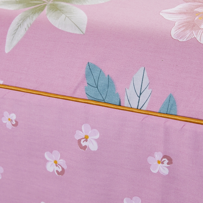 91家纺网 家纺一手货源 找家纺 十个点 2021新款弯边床裙 绚放韵语-豆沙