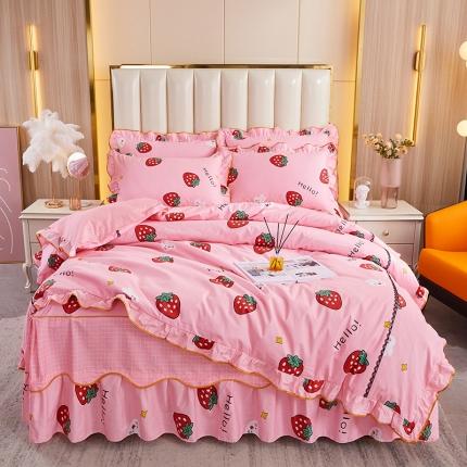 91家纺网 家纺一手货源 找家纺 （总）十个点 2021新款弯边床裙四件套