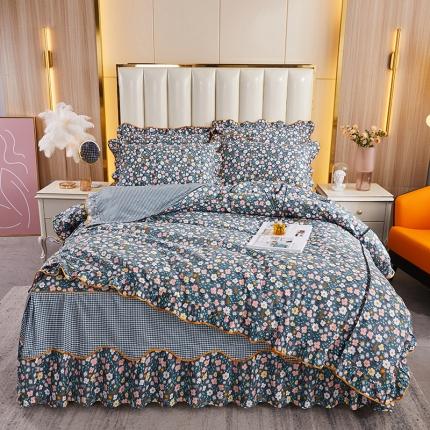 91家纺网 家纺一手货源 找家纺 （总）十个点 2021新款弯边床裙四件套