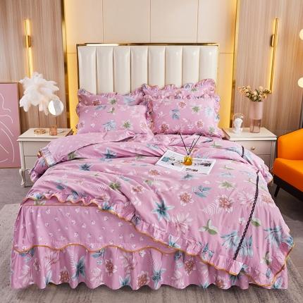 91家纺网 家纺一手货源 找家纺 （总）十个点 2021新款弯边床裙四件套