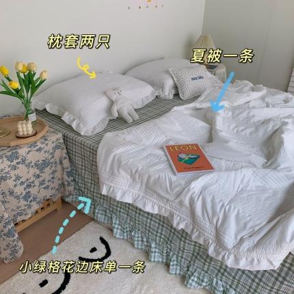 91家纺网 家纺一手货源 找家纺 （总）六巷胡同2022新品ins格子混搭雪纺纱夏被四件套