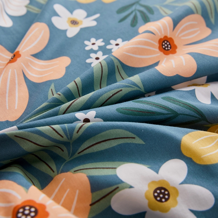 91家纺网 家纺一手货源 找家纺 十个点 2021新款弯边床裙四件套 花园假期-绿