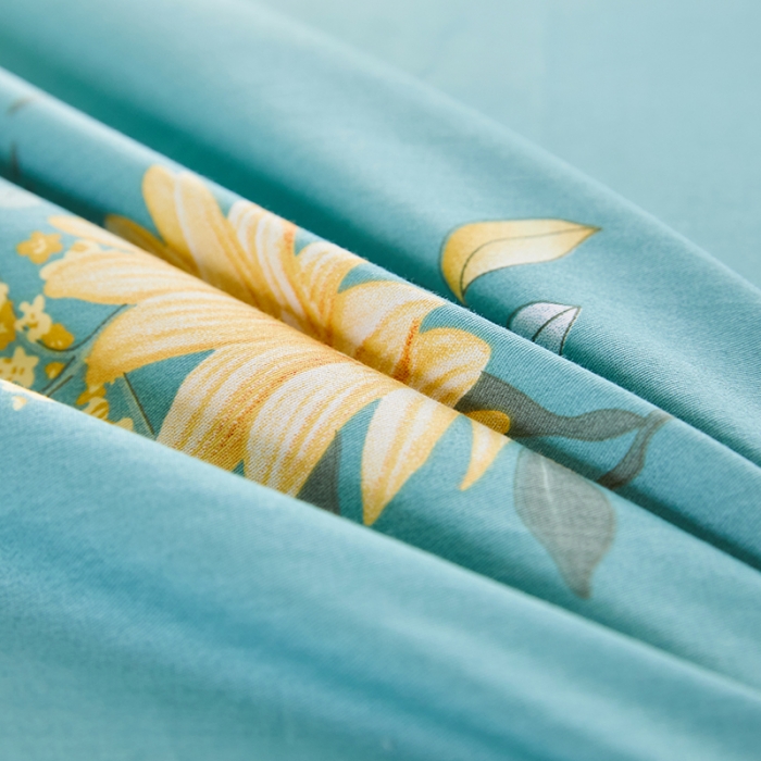 91家纺网 家纺一手货源 找家纺 十个点 2021新款弯边床裙四件套 浪漫飞花-兰