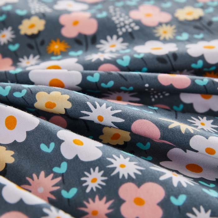 91家纺网 家纺一手货源 找家纺 十个点 2021新款弯边床裙四件套 轻舞含香-蓝