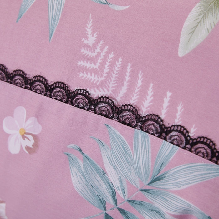 91家纺网 家纺一手货源 找家纺 十个点 2021新款弯边床裙四件套 绚放韵语-豆沙