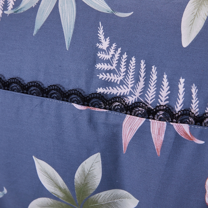 91家纺网 家纺一手货源 找家纺 十个点 2021新款弯边床裙四件套 绚放韵语-蓝