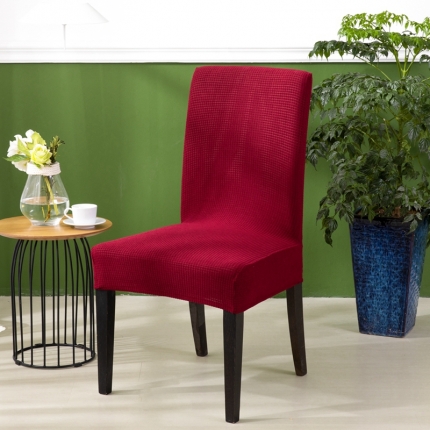 91家纺网 家纺一手货源 找家纺 防水华夫格一体椅套   纯色弹力加厚连体椅套子  饭店椅子套