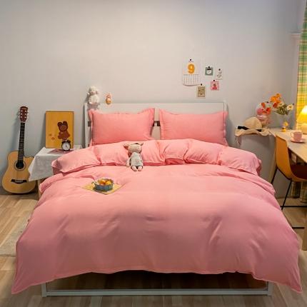 91家纺网 家纺一手货源 找家纺 （总）贝拉梦2021新款美棉纯色系列四件套