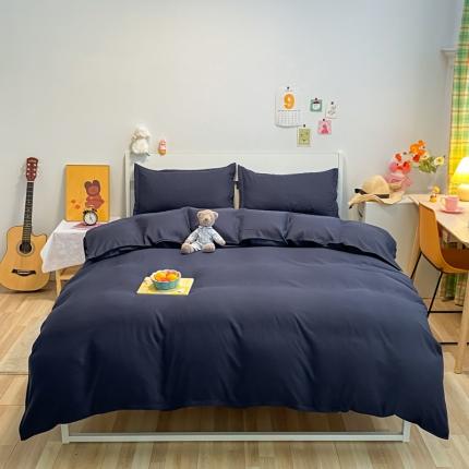 91家纺网 家纺一手货源 找家纺 贝拉梦2021新款美棉纯色系列四件套-伯爵蓝