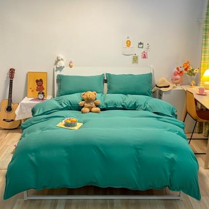 贝拉梦2021新款美棉纯色系列四件套-卡森绿