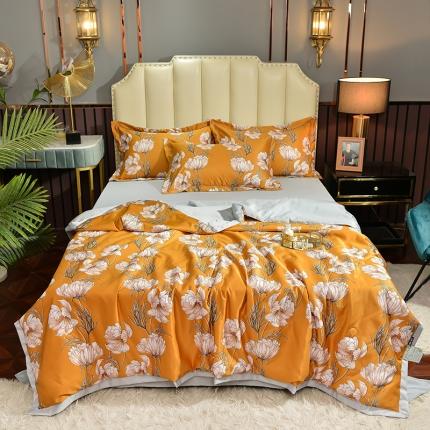 梦柏2021新款水洗天丝夏被 夏凉被 花恋