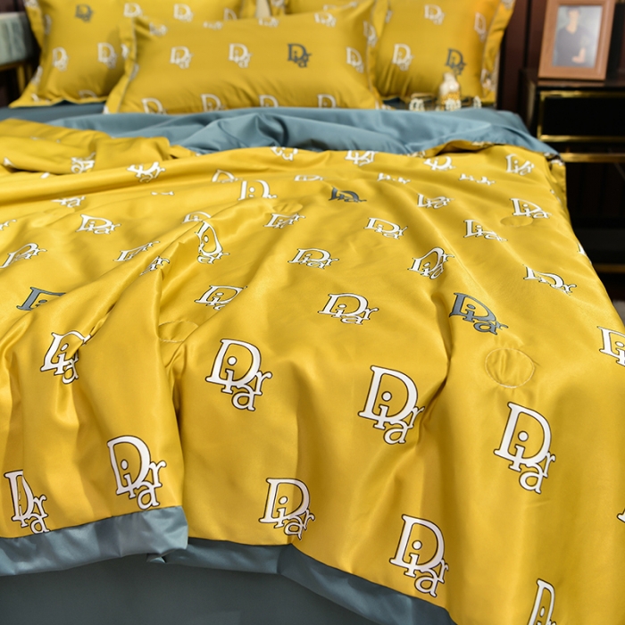 91家纺网 家纺一手货源 找家纺 梦柏2021新款水洗天丝夏被 夏凉被 字母D