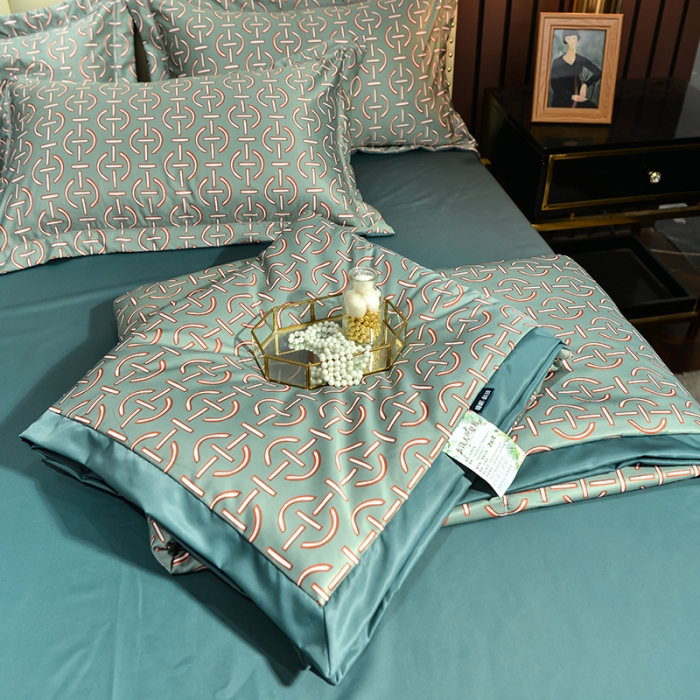 91家纺网 家纺一手货源 找家纺 梦柏2021新款水洗天丝夏被 夏凉被 字母T