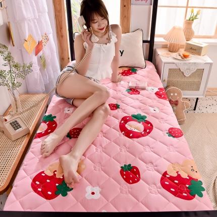 寐珂 2025新款全棉大豆纤维床垫学生款 草莓乐园