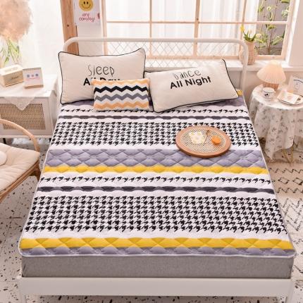 91家纺网 家纺一手货源 找家纺 寐珂 2025新款全棉大豆纤维床垫薄款 千鸟格调