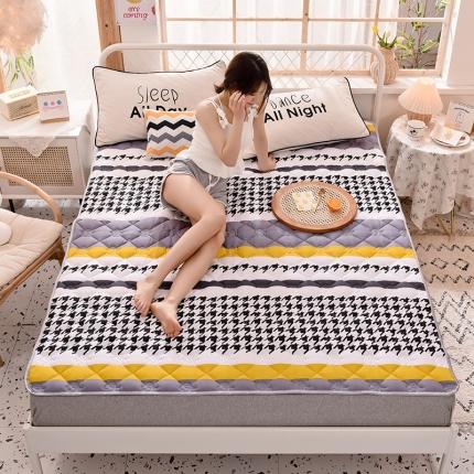 寐珂 2025新款全棉大豆纤维床垫薄款 千鸟格调
