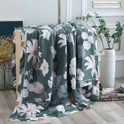 91家纺网 家纺一手货源 找家纺 娇逸 2021新款40天丝莫代尔镂空款夏凉被 暗香绿