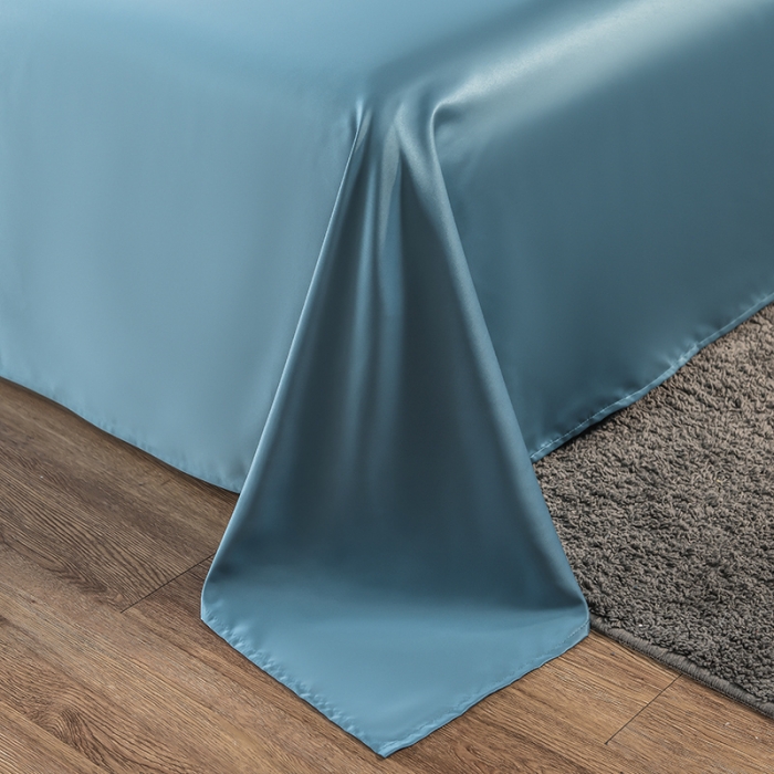 91家纺网 家纺一手货源 找家纺 丽莱美 2024爆款天丝冰丝床单 宾利蓝