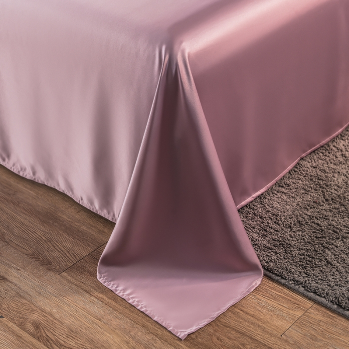 91家纺网 家纺一手货源 找家纺 丽莱美 2026爆款天丝冰丝床单 豆沙粉