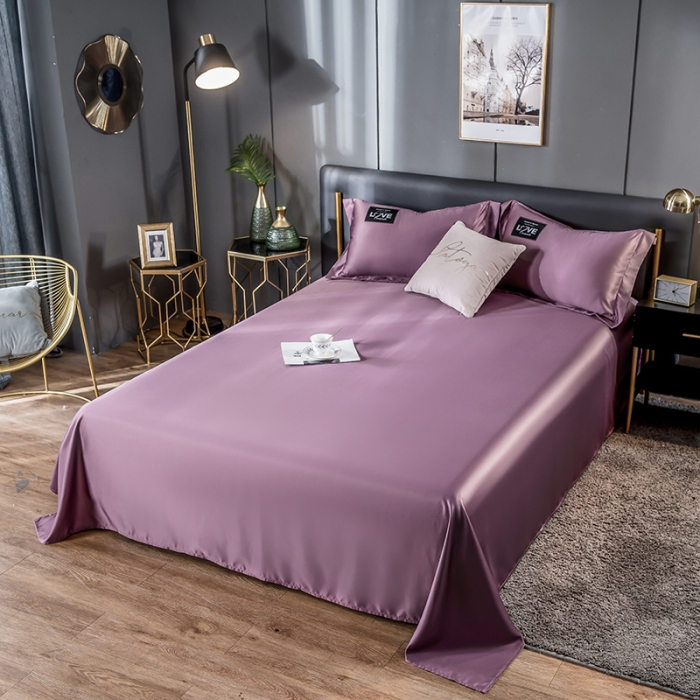 91家纺网 家纺一手货源 找家纺 丽莱美 2026爆款天丝冰丝床单 豆沙