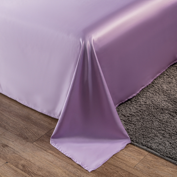 91家纺网 家纺一手货源 找家纺 丽莱美 2026爆款天丝冰丝床单 浅紫