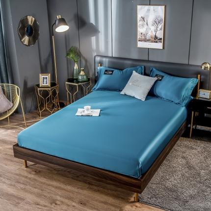 91家纺网 家纺一手货源 找家纺 丽莱美 2024爆款天丝冰丝床笠 孔雀蓝