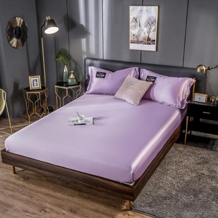 91家纺网 家纺一手货源 找家纺 丽莱美 2024爆款天丝冰丝床笠 浅紫