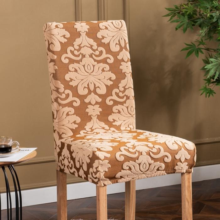 91家纺网 家纺一手货源 找家纺 欧式大提花一体椅套 饭店连体椅套子 弹力椅子套