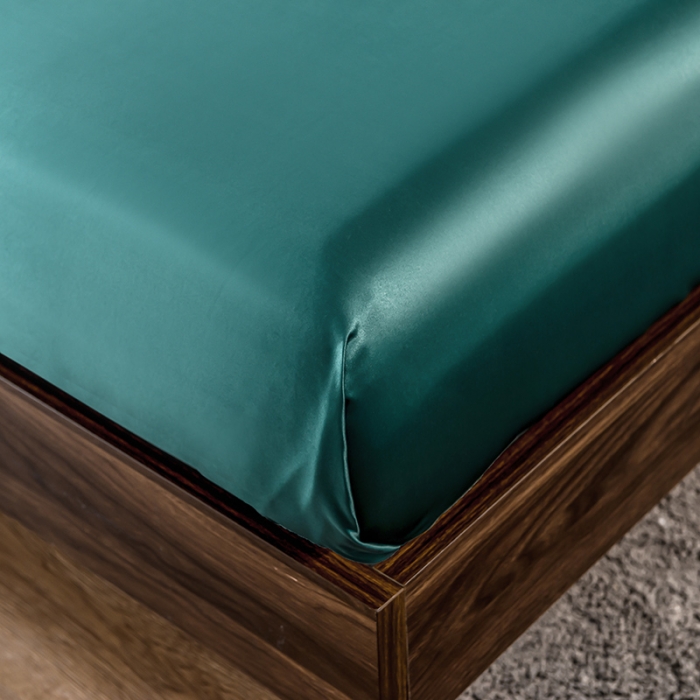 91家纺网 家纺一手货源 找家纺 丽莱美 2026爆款天丝冰丝床笠 墨绿