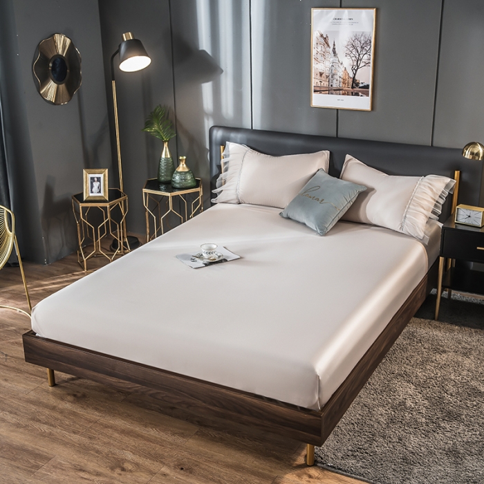 91家纺网 家纺一手货源 找家纺 丽莱美 2026爆款天丝冰丝床笠 香槟金