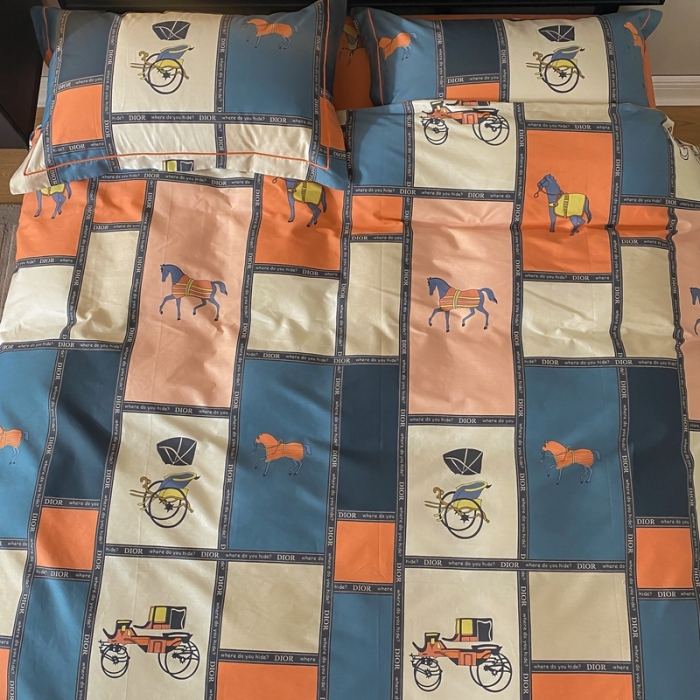 91家纺网 家纺一手货源 找家纺 棉生活 2021新款全棉铂金棉小资系列四件套 马车时代