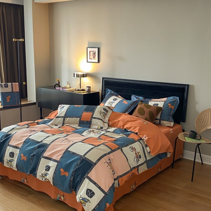 91家纺网 家纺一手货源 找家纺 棉生活 2021新款全棉铂金棉小资系列四件套 马车时代