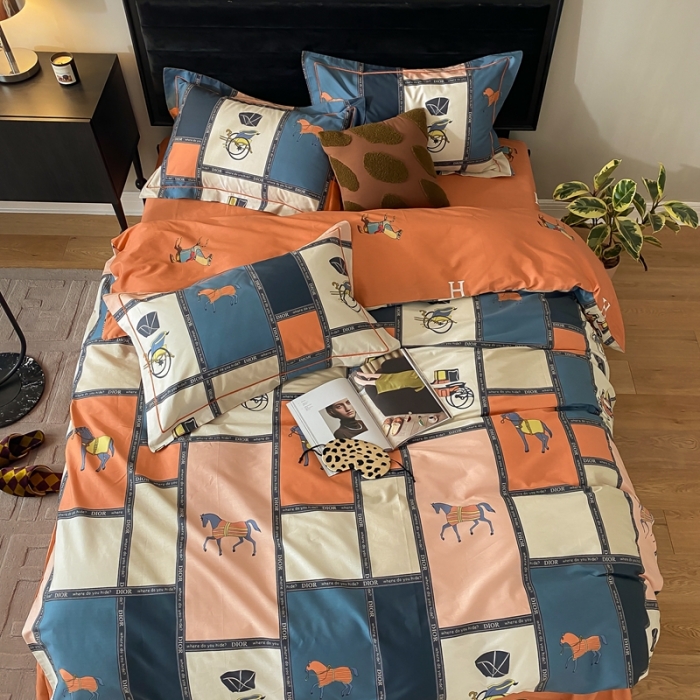 91家纺网 家纺一手货源 找家纺 棉生活 2021新款全棉铂金棉小资系列四件套 马车时代