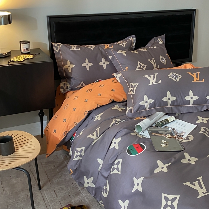 91家纺网 家纺一手货源 找家纺 棉生活 2021新款全棉铂金棉小资系列四件套 香榭丽舍-灰