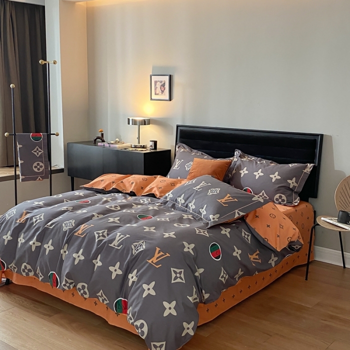 91家纺网 家纺一手货源 找家纺 棉生活 2021新款全棉铂金棉小资系列四件套 香榭丽舍-灰