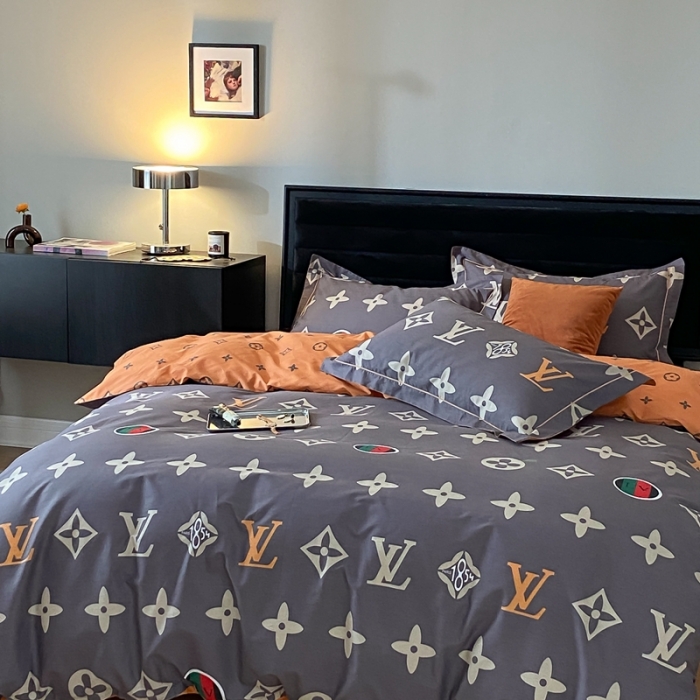 91家纺网 家纺一手货源 找家纺 棉生活 2021新款全棉铂金棉小资系列四件套 香榭丽舍-灰