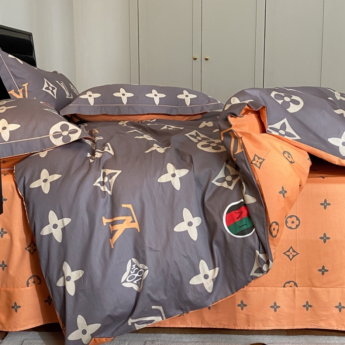 91家纺网 家纺一手货源 找家纺 棉生活 2021新款全棉铂金棉小资系列四件套 香榭丽舍-灰