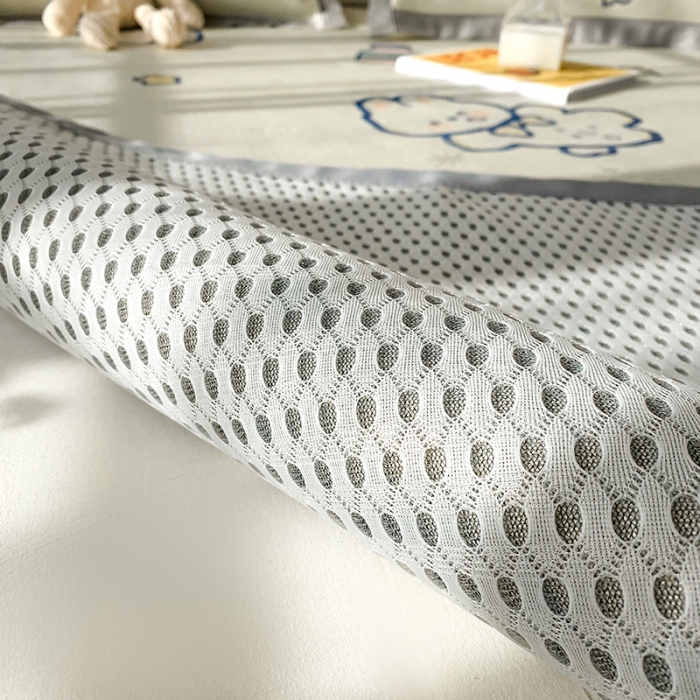 91家纺网 家纺一手货源 找家纺 懒猫 2021新款宽边圆网冰丝凉席三件套 元气兔