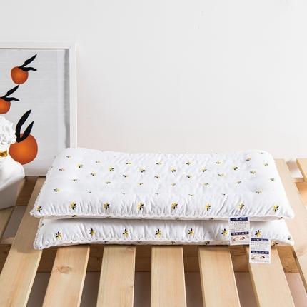 （总）梵希良品 2021新款小蜜蜂全棉花边羽丝绒扁枕