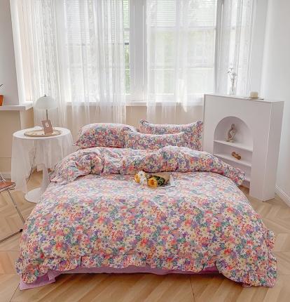 91家纺网 家纺一手货源 找家纺 （总）简宜家居 2021新款蕾丝花边款纯棉四件套