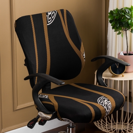 91家纺网 家纺一手货源 找家纺 弹力印花分体椅套 办公室转椅套 员工椅套子 弹力椅子套