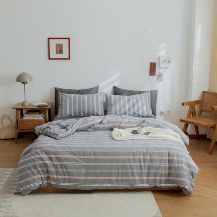 91家纺网 家纺一手货源 找家纺 （总）北欧良品 新款A类色织水洗棉四件套单品有售