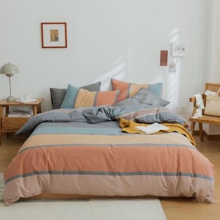 91家纺网 家纺一手货源 找家纺 （总）北欧良品 新款A类色织水洗棉四件套单品有售