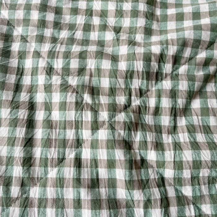 91家纺网 家纺一手货源 找家纺 尚品本色 2023新款水洗棉夏被 草绿小格