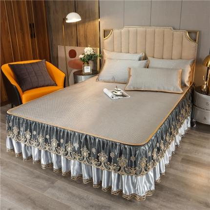 91家纺网 家纺一手货源 找家纺 （总）菊上家纺 2021新款冰藤席床裙款三件套