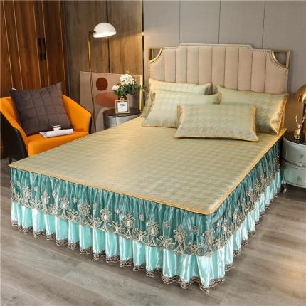 91家纺网 家纺一手货源 找家纺 （总）菊上家纺 2021新款冰藤席床裙款三件套