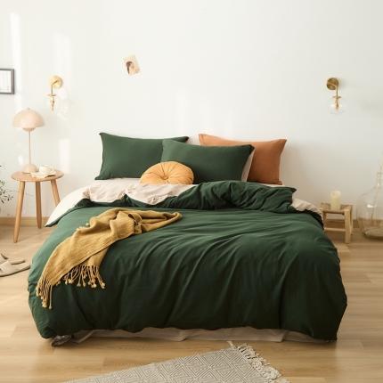 91家纺网 家纺一手货源 找家纺 （总）原研家居 2021新款全棉针织棉纯色系列四件套