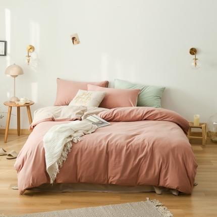 91家纺网 家纺一手货源 找家纺 （总）原研家居 2021新款全棉针织棉纯色系列四件套