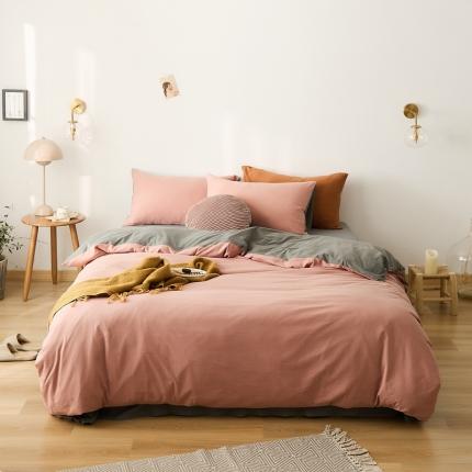 91家纺网 家纺一手货源 找家纺 （总）原研家居 2021新款全棉针织棉纯色系列四件套