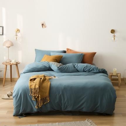 91家纺网 家纺一手货源 找家纺 （总）原研家居 2021新款全棉针织棉纯色系列四件套